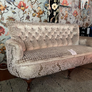 Plush Velvet Vintage Sofa