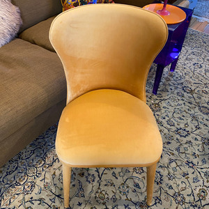 Velvet mustard dining chair
