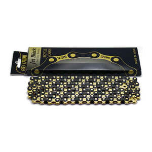 Single Speed Chains: Izumi Track Chain Jet Black/Gold 1/2x1/8