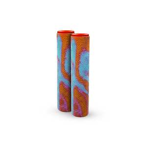 Scooter Accessories: Madd Gear MFX Viral TPR Scooter Grips Teal/Orange 180mm