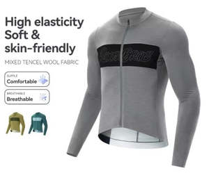 ROCKBROS Mens Merino/Tencel Longsleeve Cycling Jersey (NEW)
