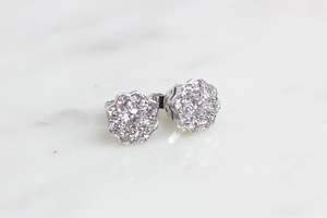 Earrings: 18ct Diamond Cluster Earrings 1.14ct