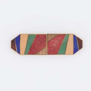 Brooches: Art Deco Enamel Buckle
