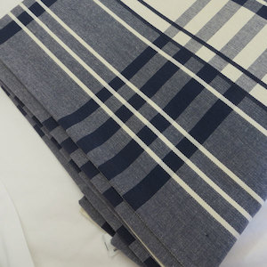 Blue Check 100 % Cotton Tablecloth