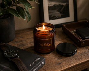 Citrus & Leather - Amber Candle Jar