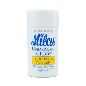 Milcu 2-in-1 Underarm & Foot Deodorant Powder 40g
