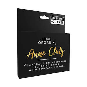 Luxe Organix Anne Clutz Charcoal Blotting Paper (70 Sheets with Compact Mirror)