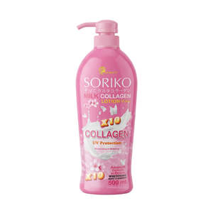 Bath Body: SORIKO Milk Collagen Body Lotion SPF 50++ 500ml