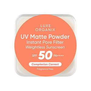 Makeup: Luxe Organix UV Matte Powder Instant Pore Filter Weightless Sunscreen Complexion Correct 15g