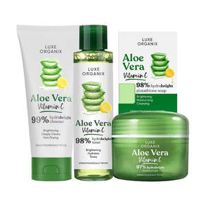 Skin Care Gifts Sets: Luxe Organix Aloe Vera Vitamin C Hydrabright Bundle