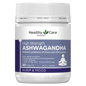 Vitamins & Supplements: Healthy Care High Strength Ashwagandha 60 Tablets