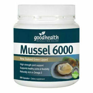 Frontpage: Good Health New Zealand Green Lipped Mussel 6000 (300 Caps) Joint Support