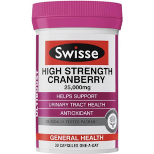 Swisse Ultiboost High Strength Cranberry 25,000mg 30 Capsules