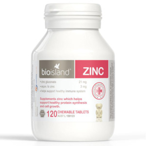Kids Health: Bio Island Zinc 120 Chewable Tablets