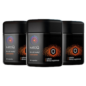 Digestion Gut Health: 3 Packs MitoQ Curcumin 60 Capsules (180 caps in total)