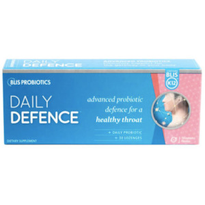 Blis Daily Defence With Blis K12 Strawberry 30 Lozenges