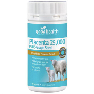 Good Health Placenta 25,000 + Grape Seed Skin Care Antioxidant 60 Capsules
