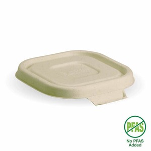 280-630ml Natural Square Container Lid – Square Containers BioPak Australia