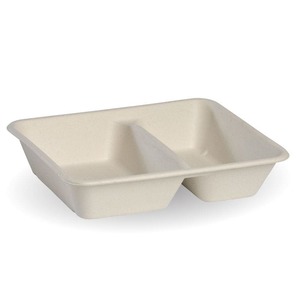 Compartment Container - 2-Compartment Natural Base BioPak Australia