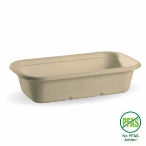 Products: Sugarcane Containers – 1,000ml Natural Rectangular Container BioPak Australia