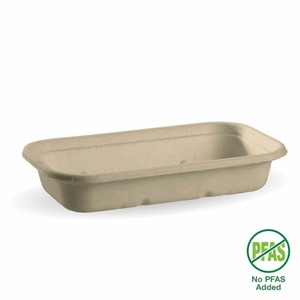 Products: Sugarcane Containers – 750ml Natural Rectangular Container BioPak Australia