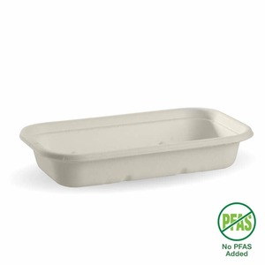 Products: Sugarcane Containers – 750ml White Rectangular Container BioPak Australia