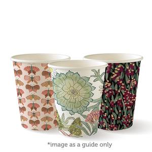 Products: Paper Coffee Cups - Ingeo™ Lining - 8oz Art Series BioCup BioPak Australia
