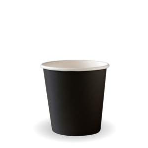 Products: 120ml / 4oz Black Aqueous Single Wall BioCup BioPak Australia