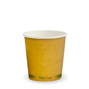 Products: 120ml / 4oz (63mm) Kraft Green Stripe Single Wall BioCup BioPak Australia