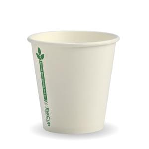 Paper Coffee Cups - 6oz White Green Line BioCup BioPak Australia