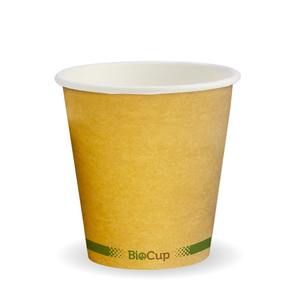 Kraft Paper Cups – 6oz Kraft Green Stripe Single Wall BioCup BioPak Australia