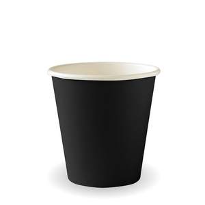 Products: 230ml / 6oz (80mm) Black Aqueous Single Wall BioCup BioPak Australia