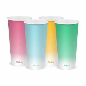 Products: Disposable Cold Paper Cup - 22oz Coloured Cold Paper BioCup BioPak Australia