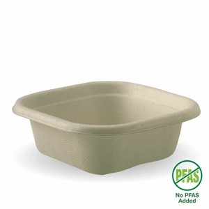 Products: Square Containers – 280ml Natural Disposable Square Base BioPak Australia