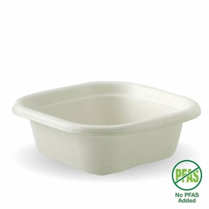 Square Containers – 280ml White Disposable Square Base BioPak Australia