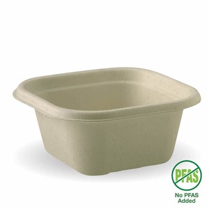 Square Containers – 480ml Natural Disposable Square Base BioPak Australia