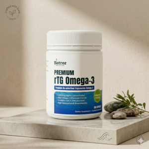 Biotree Premium rTG Omega-3 High-Absorption Deep Sea Fish Oil (180 Softgels)