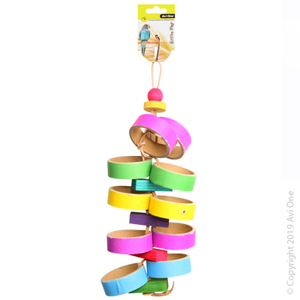 Products: Avi One Paper Rings With Wooden Beads – 43cm – The Parrot Place