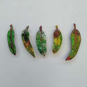 Under 500: Set of 5 Gum Leaves - Greens