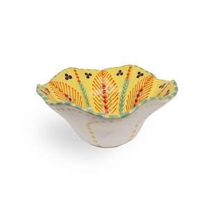 Ceramics: Tall Hand Painted Petal Bowl