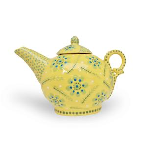 Ceramics: Hand Painted Ceramic Teapot - Yellow