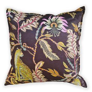 Cushions Textiles: Ardmore Design Monkey Bean Night Velvet Cushion