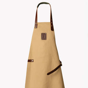 Kitchen: Canvas Apron with Leather