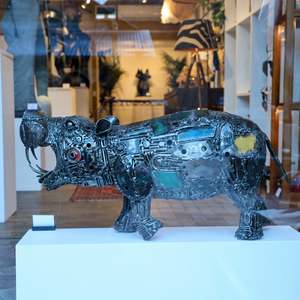 Recycled Metal Hippo