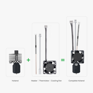 3d Printer Parts: Bambu Lab - Complete hotend - X1/X1C