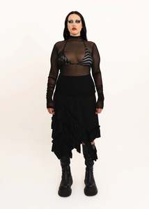 Depth Of Scye: Wool Fray Skirt- one of a kind