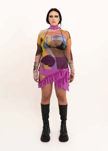 Depth Of Scye: Ruffle Choker- BB exclusive orchid silk