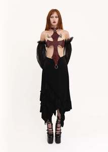 Depth Of Scye: Fray Skirt- Black