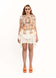 Cotton Bow Top- Tartan
