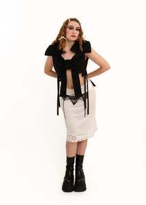 Cotton Bow Top- Black